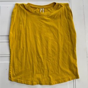 By Anthropologie Yellow Muscle Tee T Shirt Sleeveless Cotton Size XS